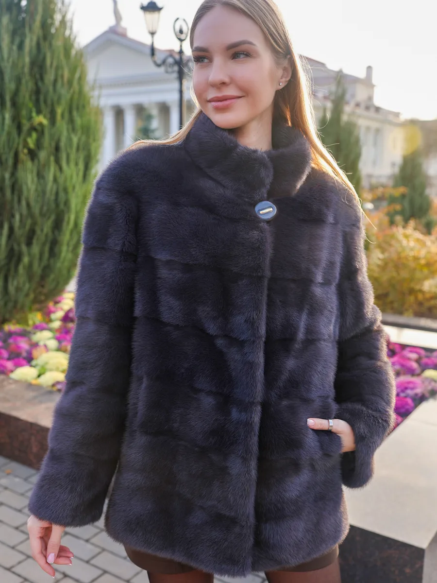 Шуба «Куртка», графитовый — фото вживую